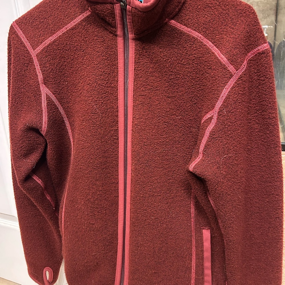 Kuhl Women's Teddy Jacket in Deep Red and Soft Pink